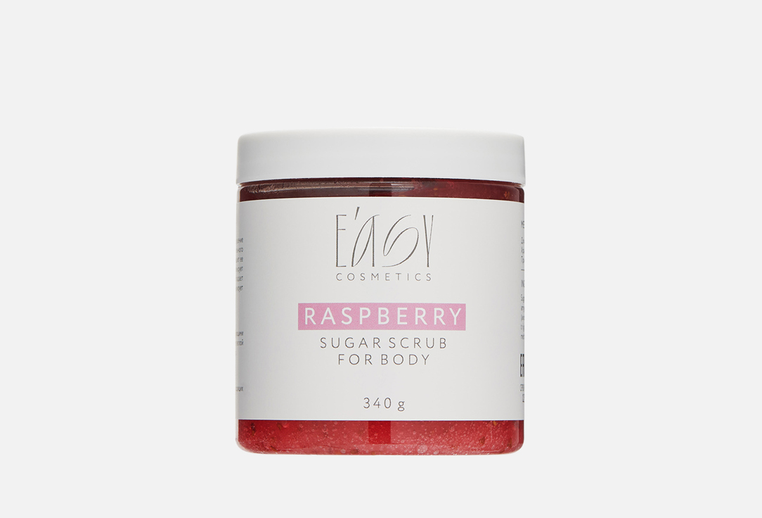 цена Скраб для тела с малиной EASY CO Sugar scrub for body with Raspberry 340 г