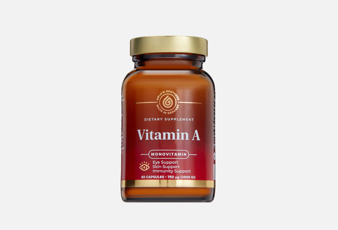 Витамин А GOLD’N APOTHEKA 1375 мг в капсулах 60 шт витамин с over 800 мг в капсулах 60 шт