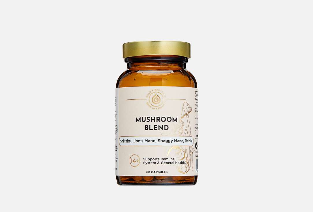 Mushroom blend рейши, ежовик, шиитаке 60 шт