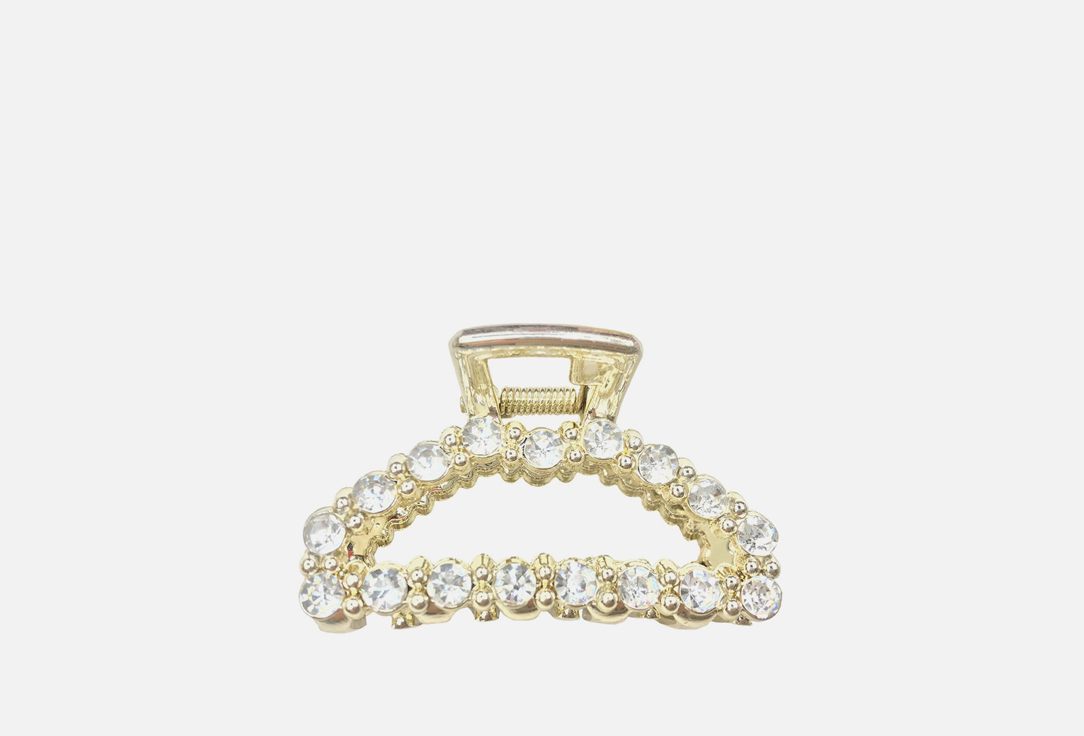 Изображение товара Заколка-краб для волос B&H с крупными стразами золотая