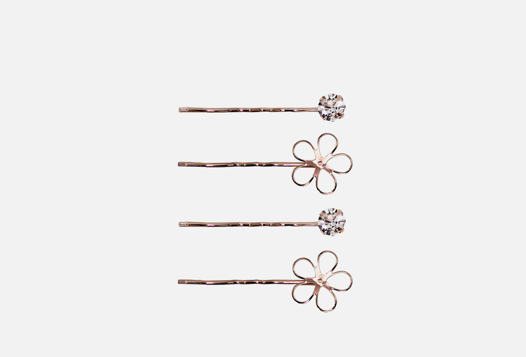 

Набор невидимок для волос B&H, Цветок и кристаллы 4 шт