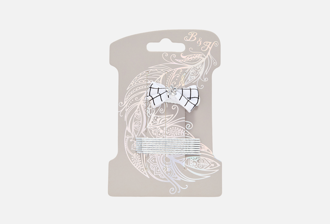 Изображение товара Набор заколок и невидимок для волос B&H белый 9 шт красивый и безопасный аксессуар