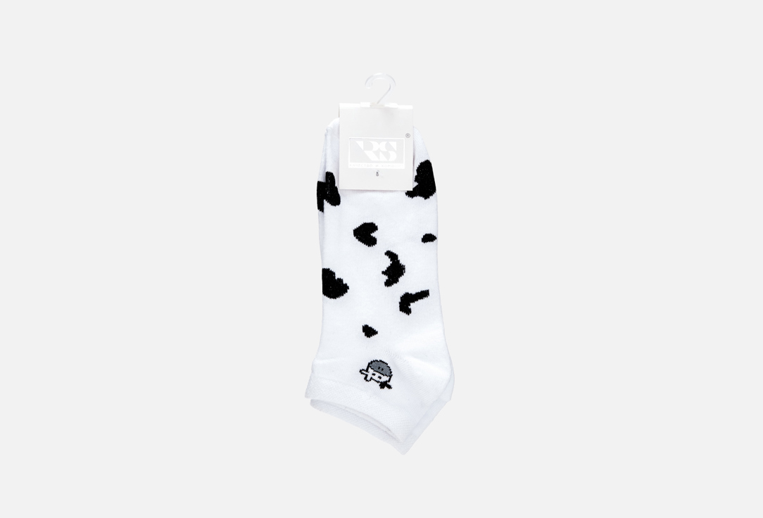 Носки укороченные R&S Белые коровка