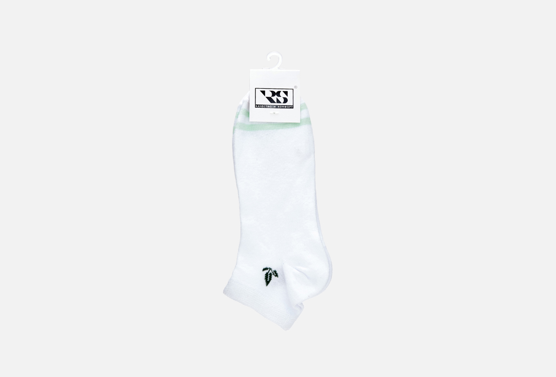 Носки укороченные R&S Белые листок носки для девочки русокс сетка р 14 ассорти д 36 д