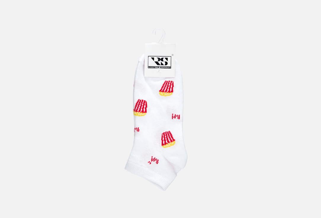 Носки укороченные R&S Белые попкорн