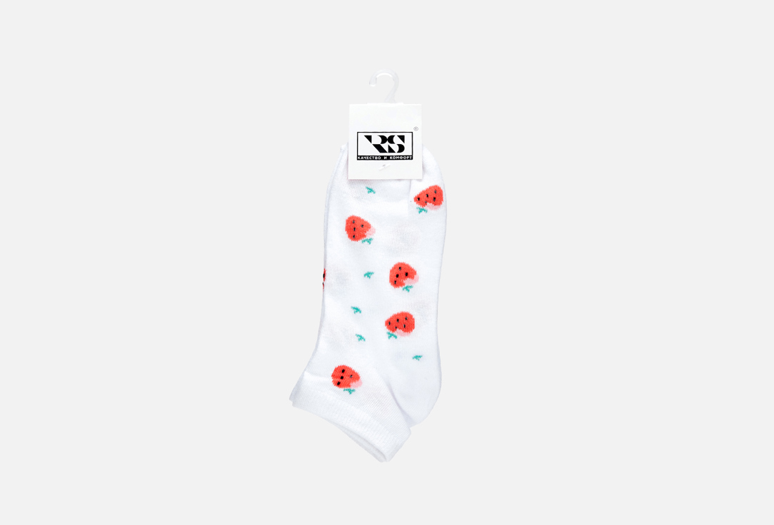 Носки укороченные R&S Белые клубника