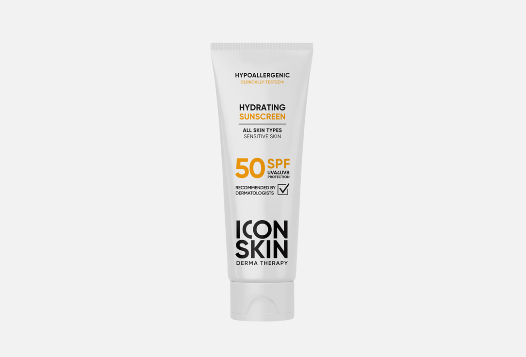 цена Солнцезащитный крем для лица и тела SPF50 ICON SKIN Hydrating Sunscreen 75 мл