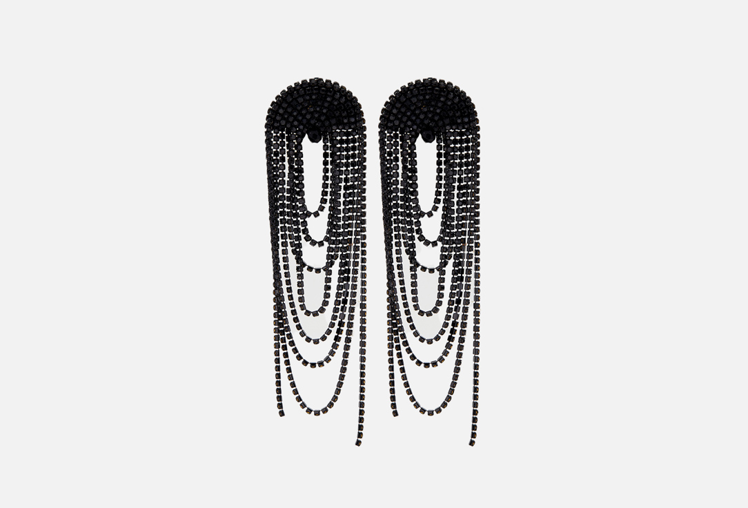 Изображение товара Многорядные черные клипсы La Family из ювелирного сплава с стразами для женщин