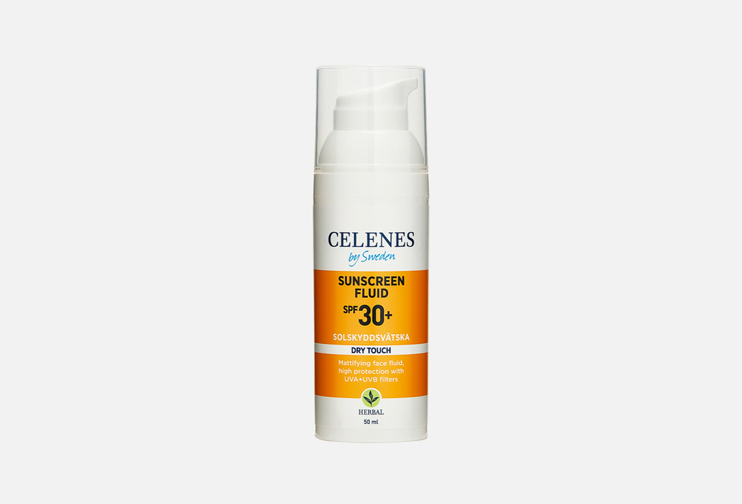 

Солнцезащитный флюид для лица и шеи SPF30+ CELENES, DRY TOUCH FLUID 50 мл