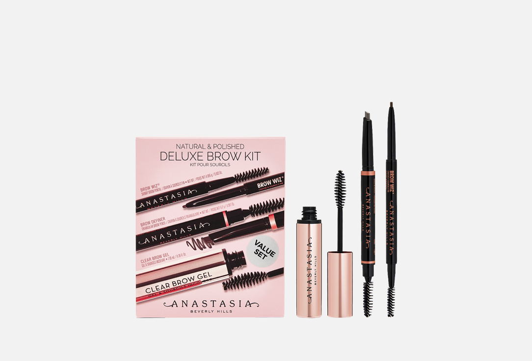 Набор для бровей ANASTASIA BEVERLY HILLS Natural&Polished Deluxe Taupe 1 шт гель для бровей anastasia beverly hills clear favorites kit full sized