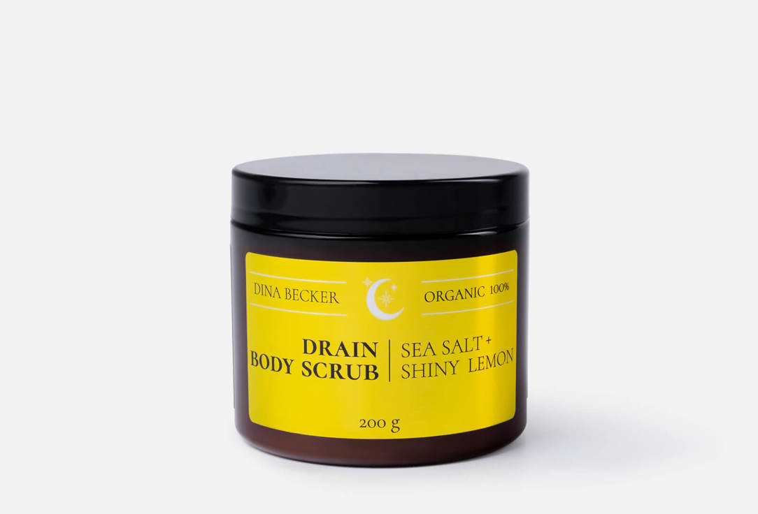 Дренажный соляной скраб для тела DINA BECKER Drain body scrub sea salt & shiny lemon 200 мл цена и фото