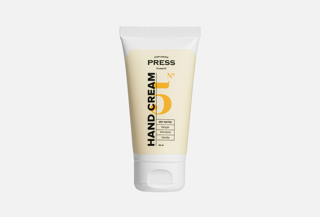 

Крем для рук PRESS GURWITZ PERFUMERIE, No5 with notes of ginger, verbena and vanilla 50 мл