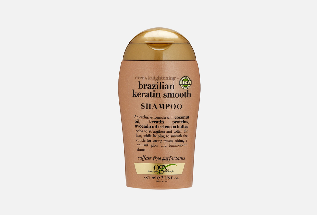 Шампунь разглаживающий для волос OGX Brazilian Keratin 88.7 мл gold brazilian blowout keratin 100% original 700 ml