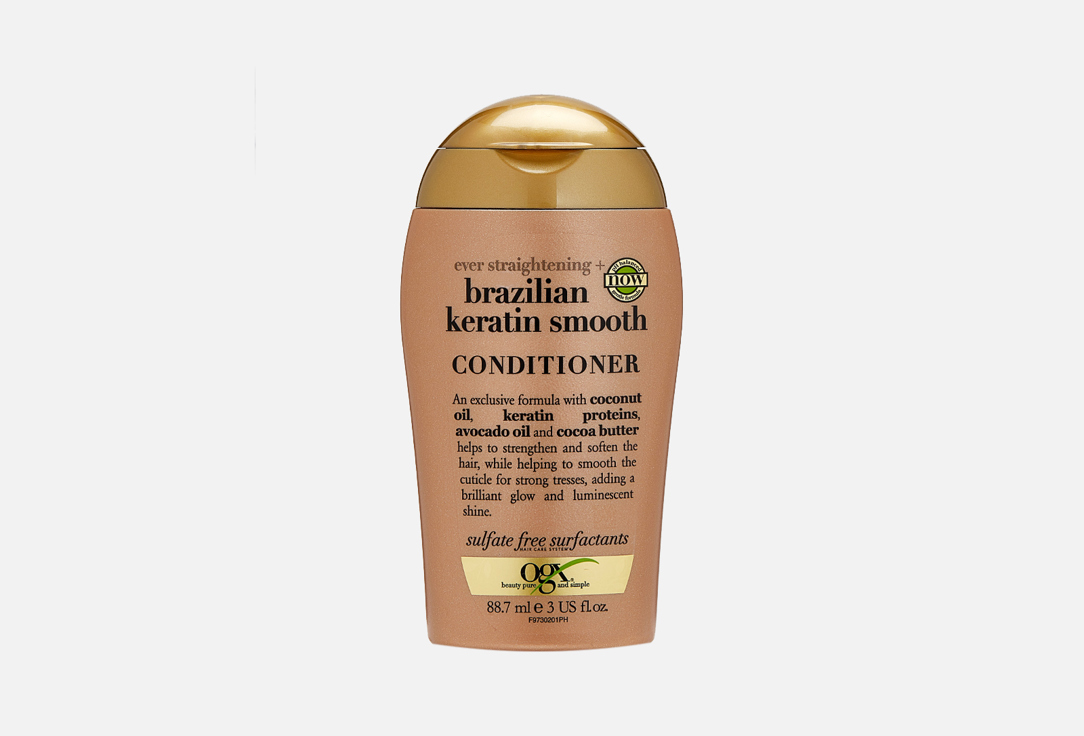 Кондиционер разглаживающий для укрепления волос OGX Brazilian Keratin 88.7 мл ogx brazilian keratin shampoo 385 ml
