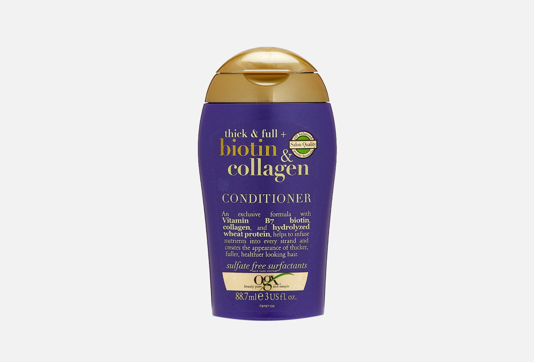 Кондиционер для лишенных объема и тонких волос OGX Biotin&Collagen 88.7 мл кондиционер для лишенных объема и тонких волос ogx biotin