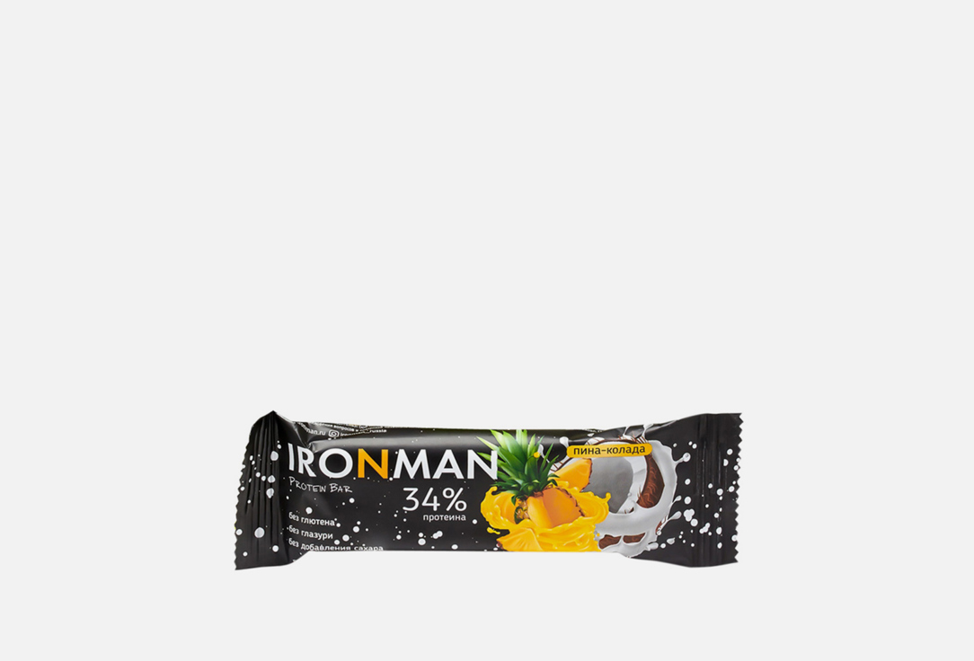 Протеиновый батончик IRONMAN 34% Protein bar Pina colada 1 шт батончик протеиновый ironman protein bar арахис карамель 50 г