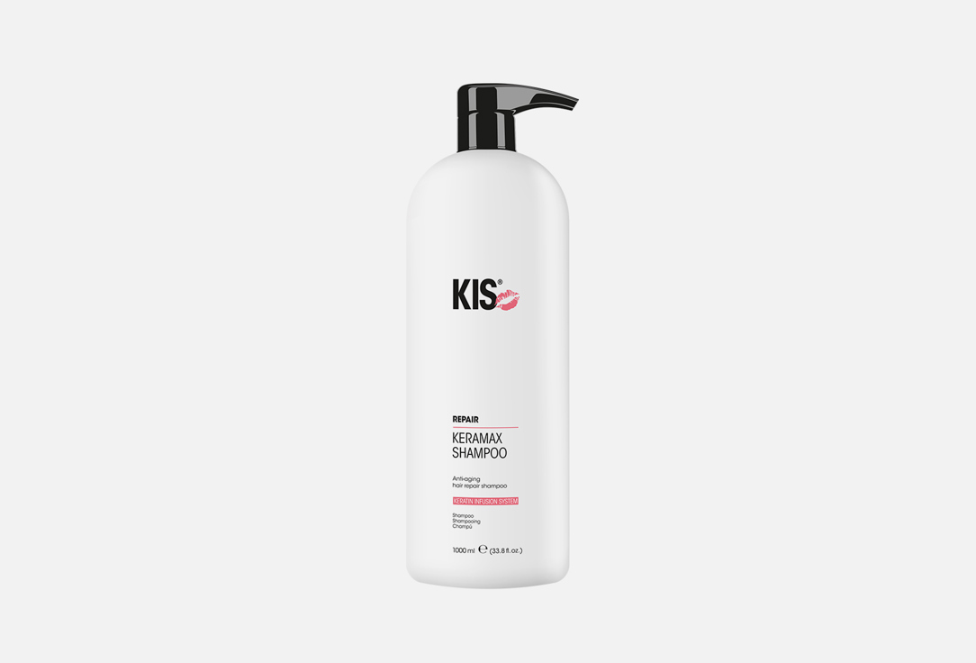 Восстанавливающий шампунь для волос KIS Keramax shampoo 1000 мл профессиональный кератиновый восстанавливающий шампунь для поврежденных окрашенных и химически завитых волос kis keramax shampoo 1000 мл