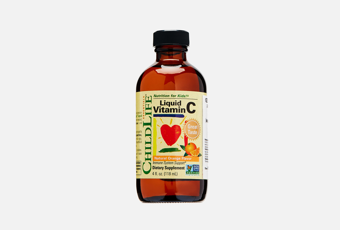 Витамин C для детей в жидкой форме CHILDLIFE Liquid vitamin c 250 мг 118 мл бад plantago vitamin c 60 шт