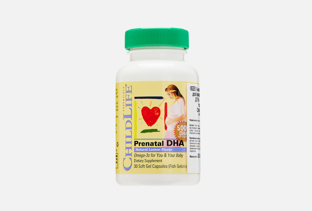Омега 3 для беременных ChildLife prenatal dha 545 мг с лимонным вкусом 