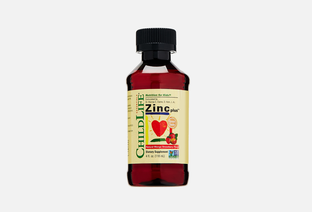 Цинк для детей CHILDLIFE Zinc plus в жидкой форме 118 мл витамин c для детей в жидкой форме childlife liquid vitamin c 250 мг 118 мл