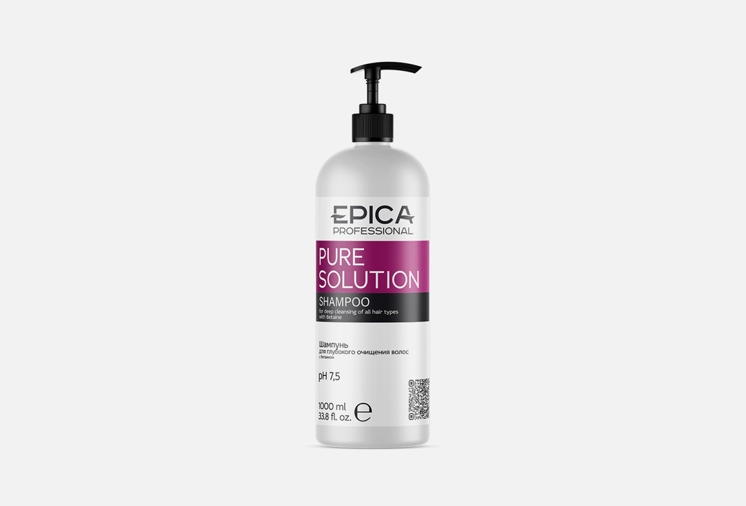 Шампунь для глубокого очищения волос EPICA PROFESSIONAL PURE SOLUTION 1000 мл шампунь для волос epica professional шампунь для реконструкции и глубокого восстановления волос keratin pro