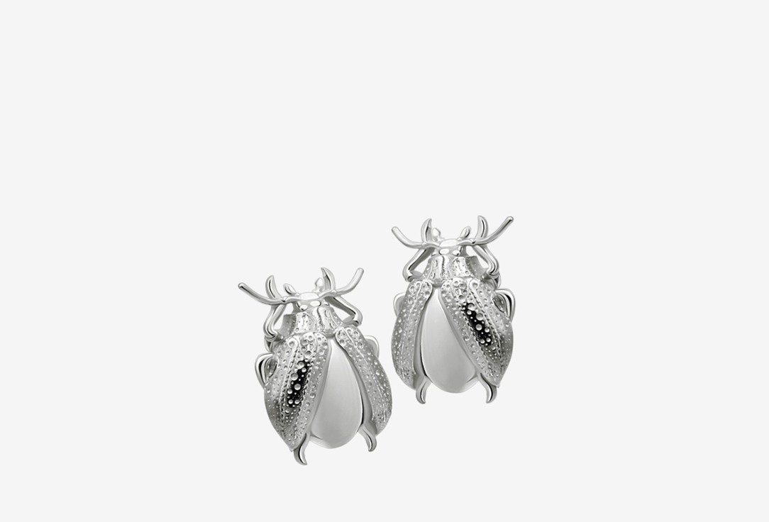 Серьги серебряные 11 Jewellery Beetle silver 
