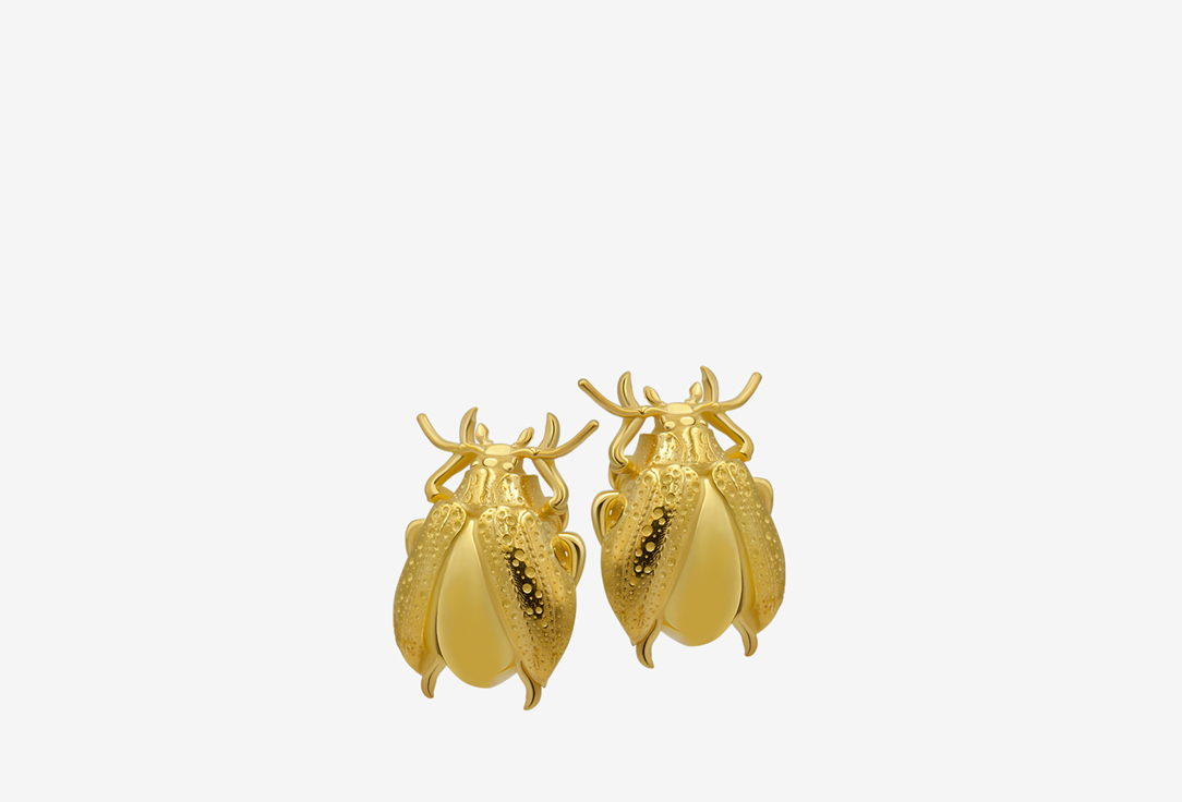 Серьги серебряные 11 Jewellery Beetle gold 