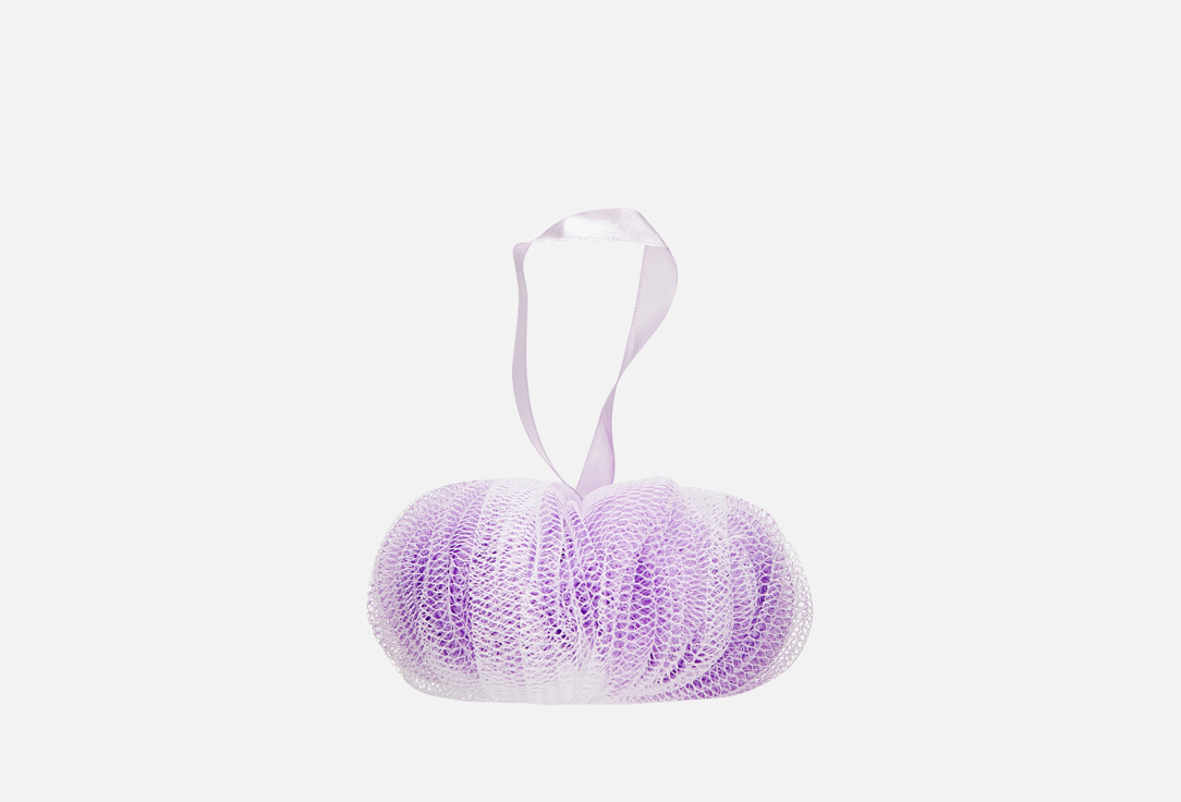 

Мочалка со шнуром- ЛЮКС BASICARE, LUXE BATH SPONGE -LIGHT PURPLE-CREAM 1 шт