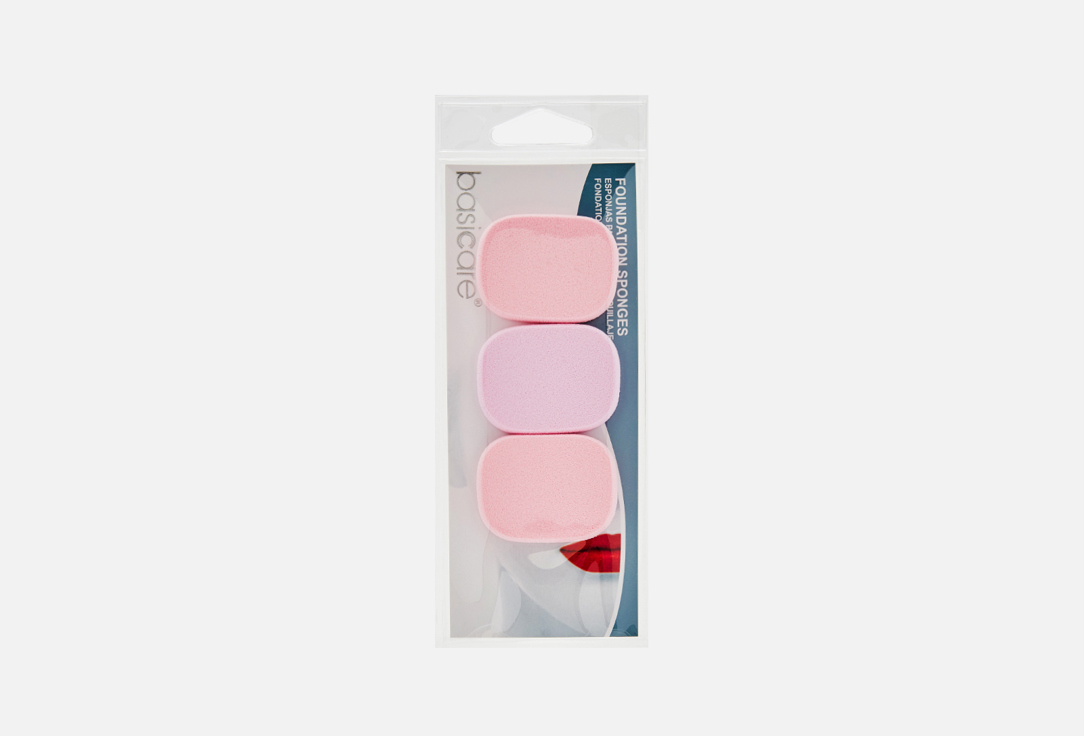 Спонжи для нанесения основы под макияж BASICARE FOUNDATION SPONGES - PACK OF 3 1 шт