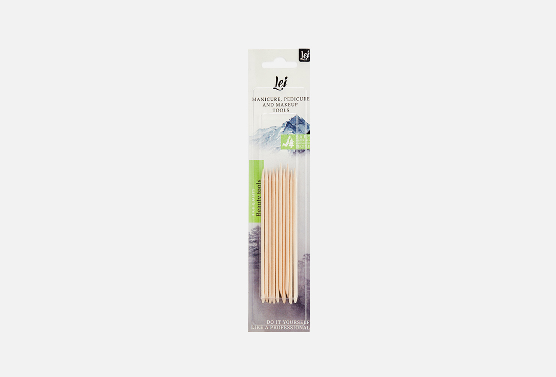 Палочка маникюрная Lei manicure stick, wooden, 10 pcs. in the package 
