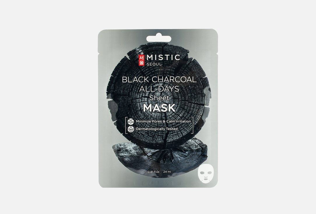 Изображение товара Тканевая маска для лица с древесным углём MISTIC BLACK CHARCOAL 7 DAYS Sheet mask