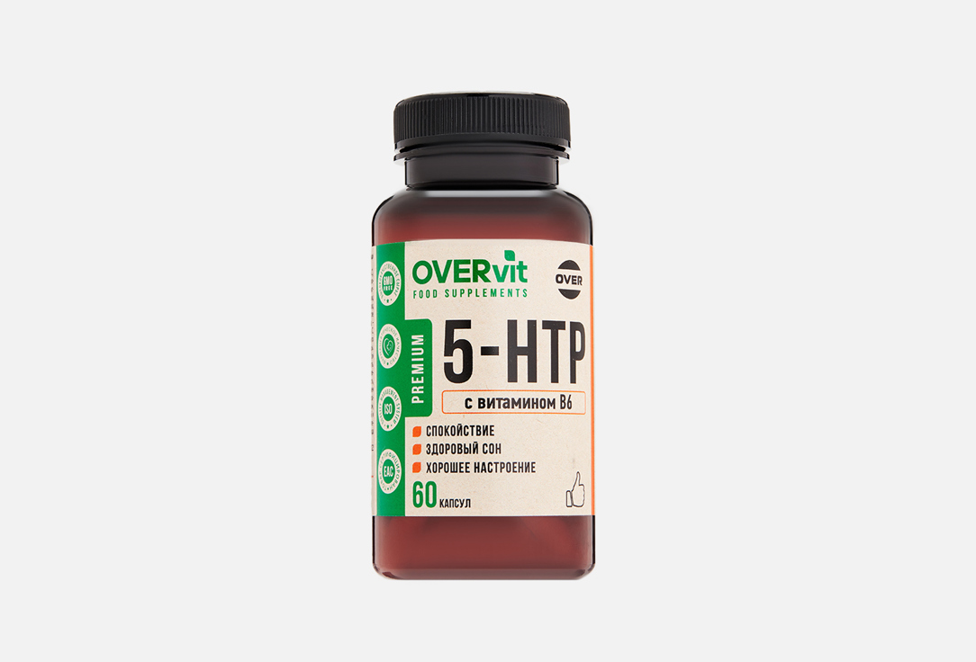БАД для поддержания спокойствия OVER 5HTP, Витамин В6 в капсулах 60 шт