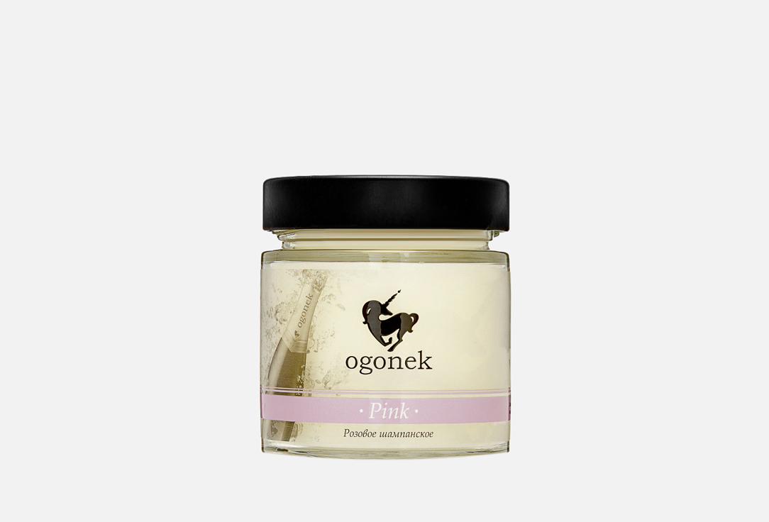 Изображение товара Декоративная ароматическая свеча Ogonek Pink champagne 200 мл для aromatherapy интерьера