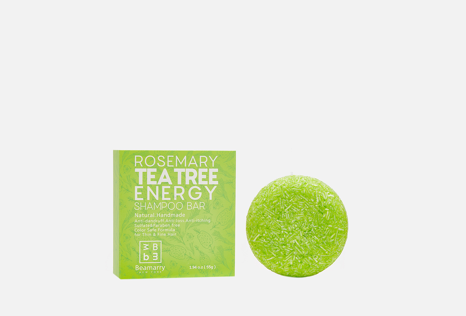 Beamarry Твердый шампунь для волос TEA TREE HEMP ENERGY SHAMPOO BAR 55 ...