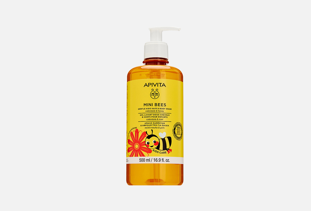 очищающий гель для тела и волос APIVITA calendula and honey 