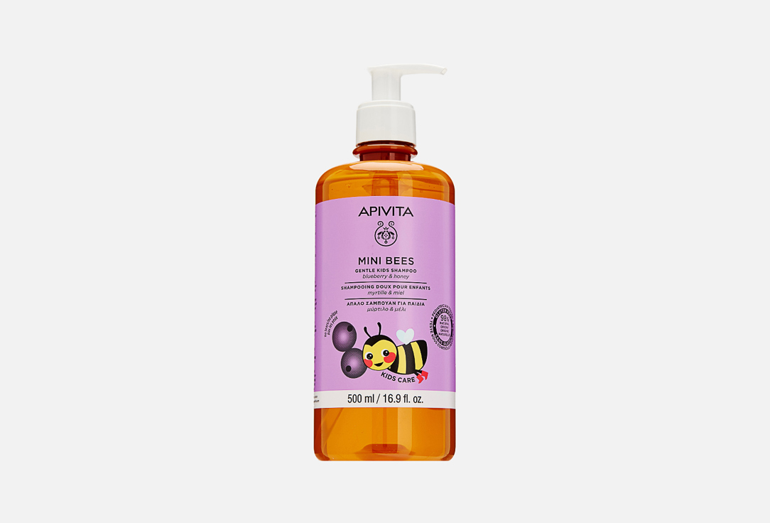 Нежный шампунь с Черникой и Мёдом APIVITA Blueberry and honey 500 мл