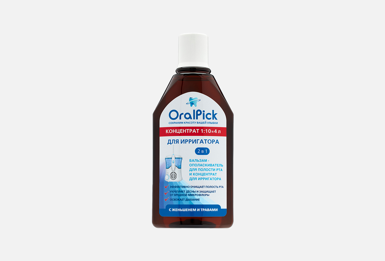 OralPick Бальзам-ополаскиватель для полости рта с женьшенем и травами ...