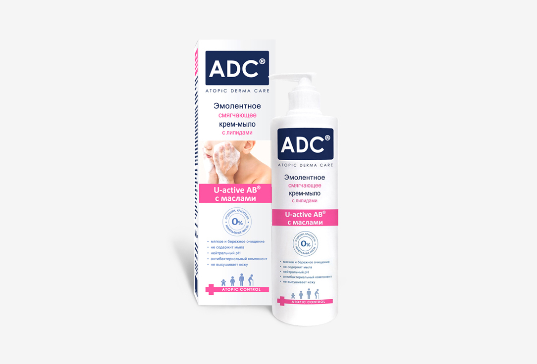 Эмолентное смягчающее крем-мыло  ADC atopic derma care 
