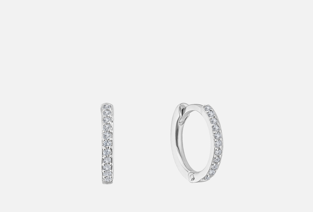 Серьги серебряные MOONKA Кликеры с паве из белых топазов 2 шт moonka золотое кольцо с сапфиром и паве из бриллиантов