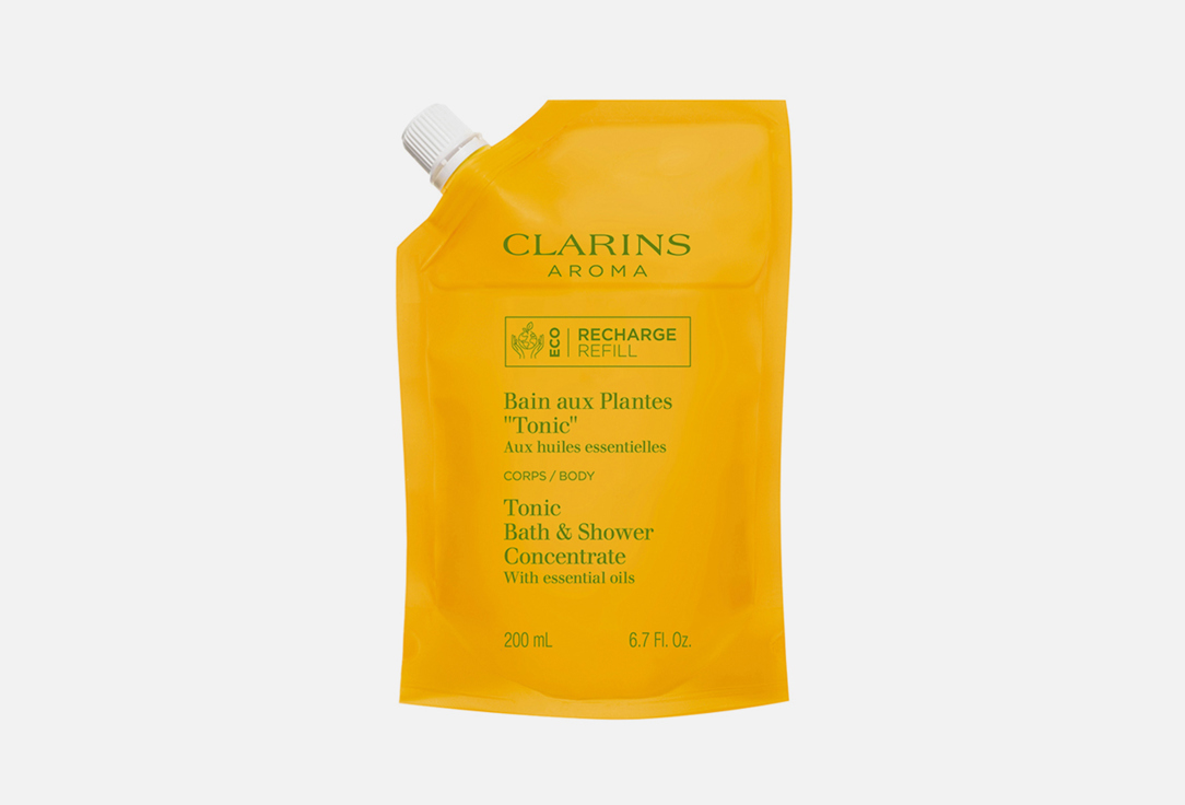 clarins tonic пена для ванны и душа тонизирующая на основе растительных экстрактов 200 мл Тонизирующая пена для ванны и душа (рефилл) CLARINS Tonic 200 мл