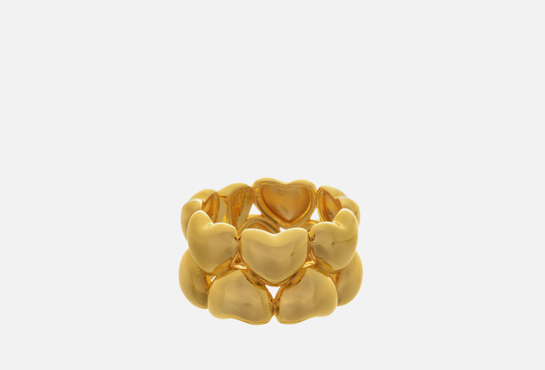 Кольцо Le CHER с сердечками gold 
