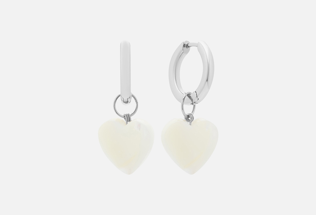 Изображение товара Серьги Le CHER с перламутровыми сердцами silver