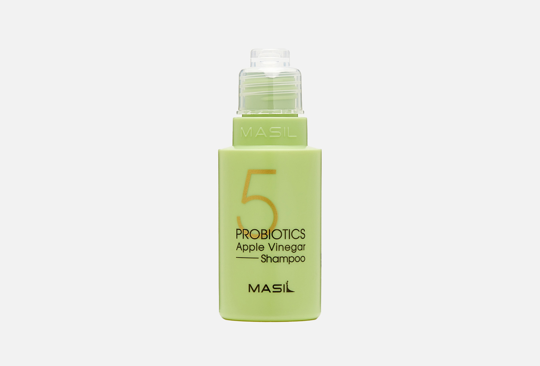 Шампунь против перхоти MASIL 5 Probiotics Apple Vinegar Shampoo 50 мл masil набор шампуней масил восстанавливающий глубокоочищающий с пробиотиками от перхоти корейский уход
