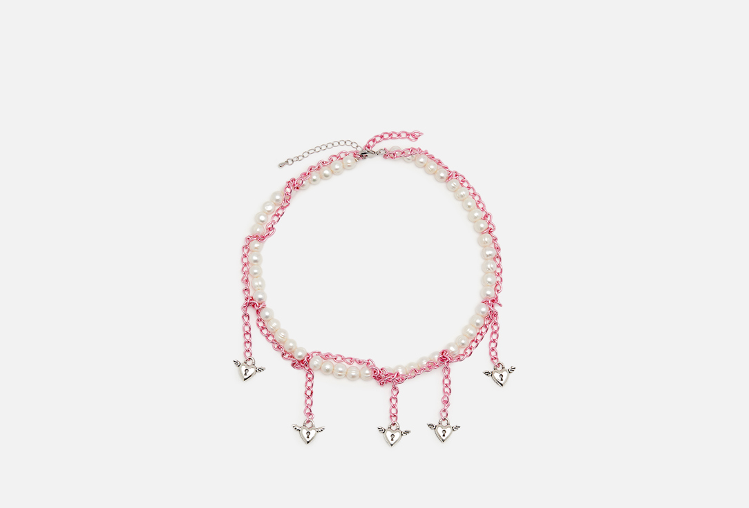 Колье-чокер Detali na Sheyu Pearl necklace pink pleasure 