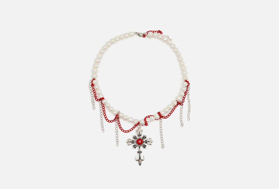 Колье-чокер Detali na Sheyu Pearl necklace red pleasure 