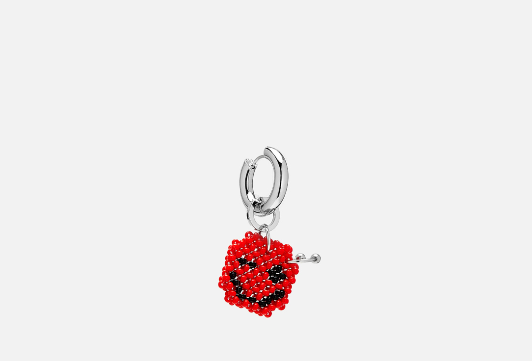 Моносерьга DETALI NA SHEYU Earring red emoji with piercing 1 шт piercing jewelry wholesale