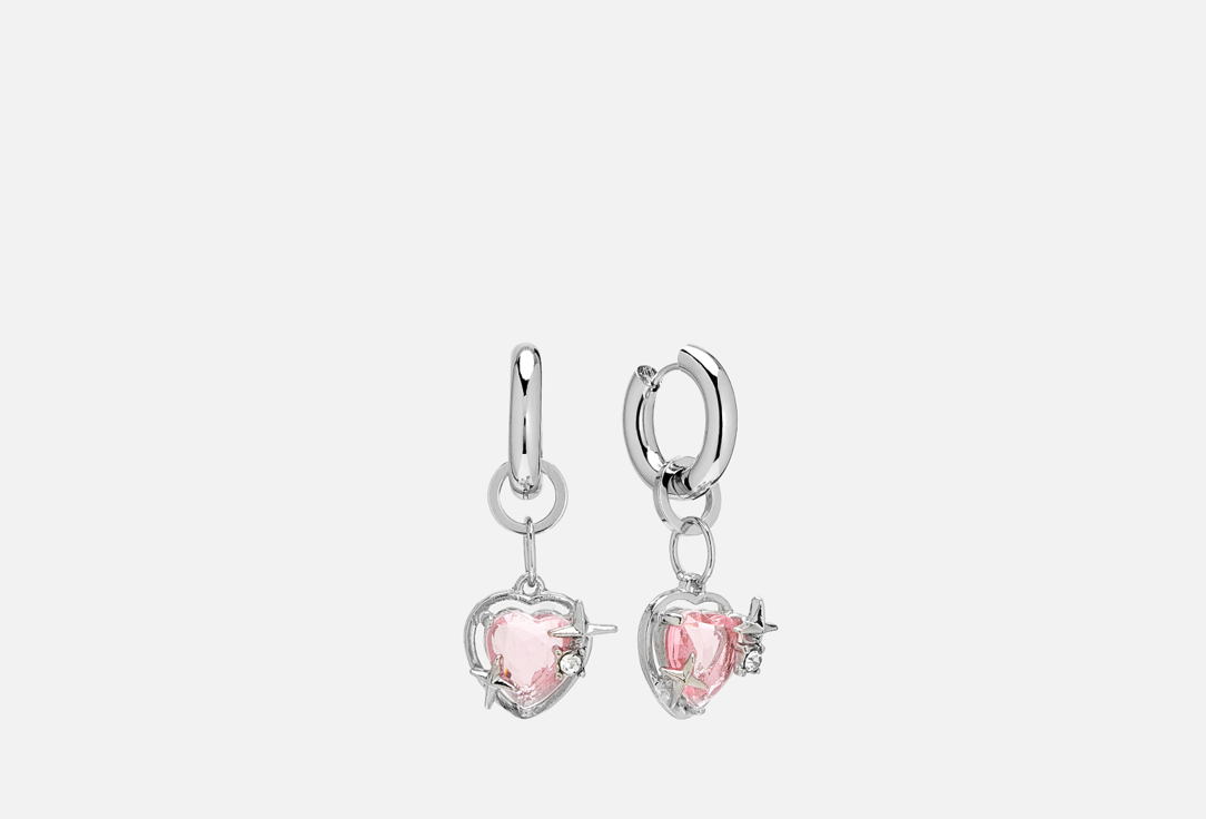 Серьги-конго DETALI NA SHEYU Earrings briliant heart 2 шт кольцо detali na sheyu ring pink heart with piercing 17 шт