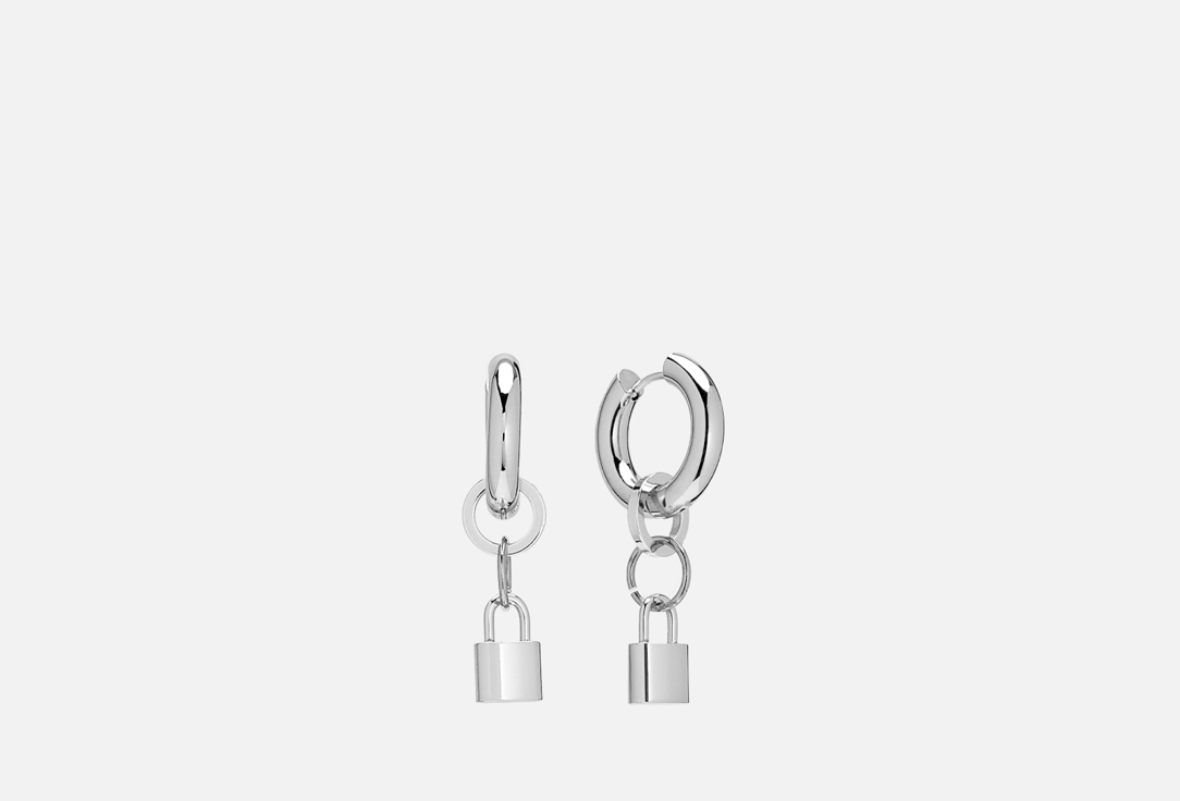 Серьги-конго Detali na Sheyu Earrings lock silver 