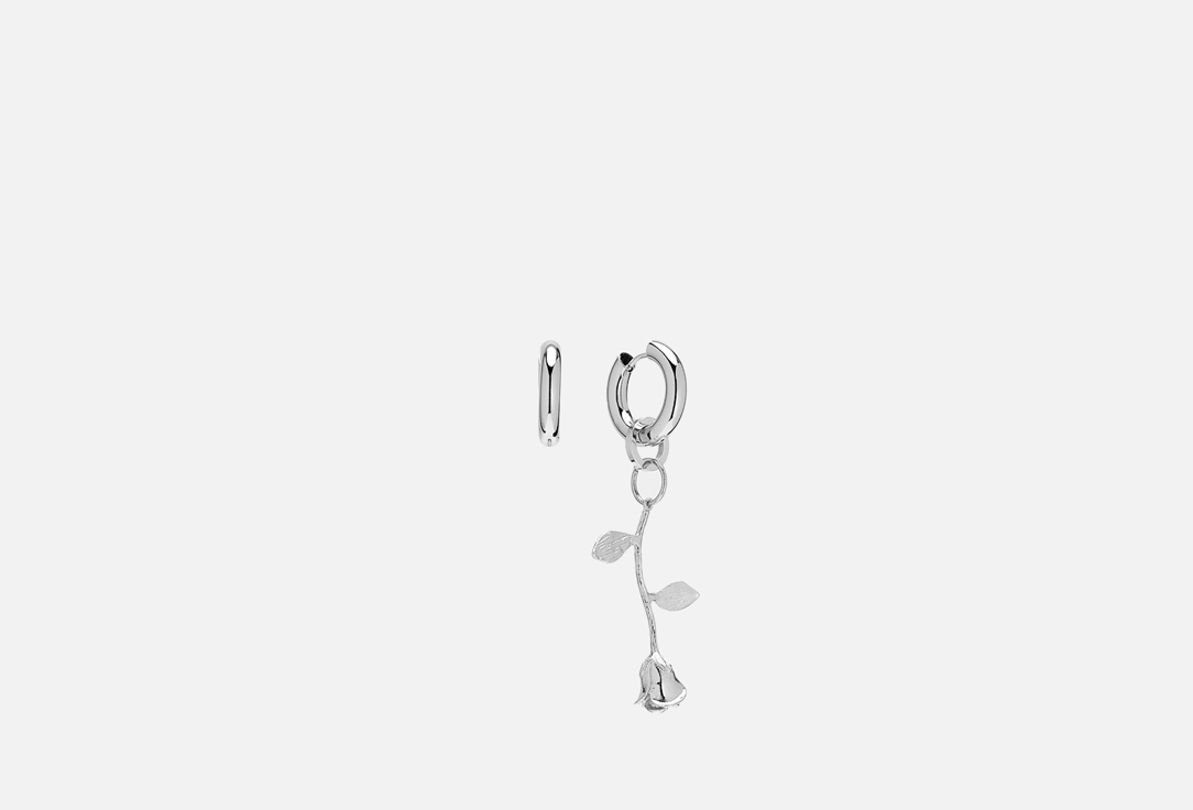 цена Серьги-конго DETALI NA SHEYU Earrings roses silver 2 шт