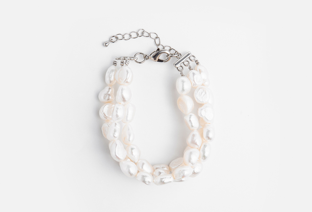 чокер attribute shop тройной из натурального жемчуга золотистый 1 шт Тройной браслет ATTRIBUTE SHOP Triple bracelet with pearls 1 шт